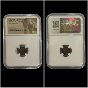 NGC ANCIENTS WESTERN ROMAN EMPIRE ANCIENT COIN Honorius‎ AD 393-423 AE4 (NUMMUS)